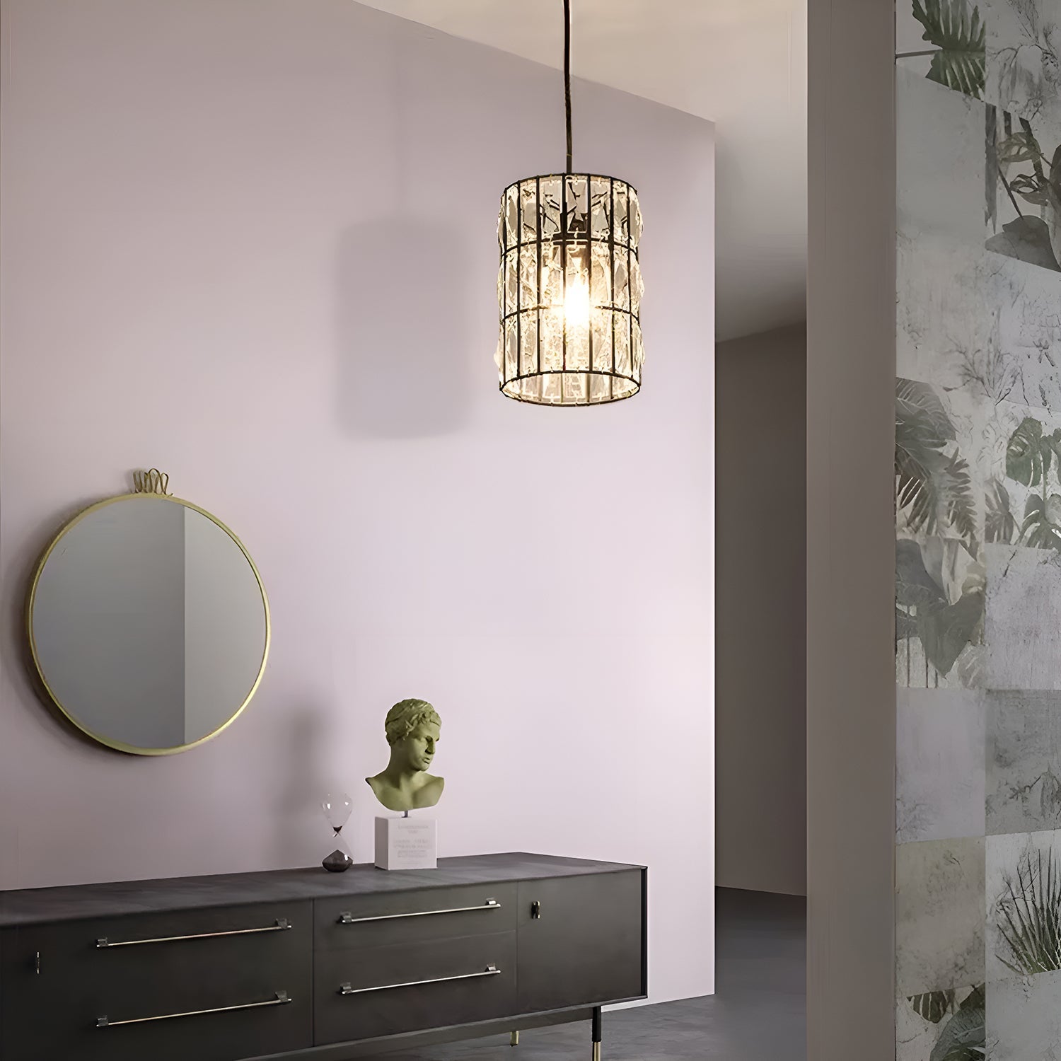 Modern Creative Crystal Chandelier - Line Pendant Light-living-room-1|Feyran