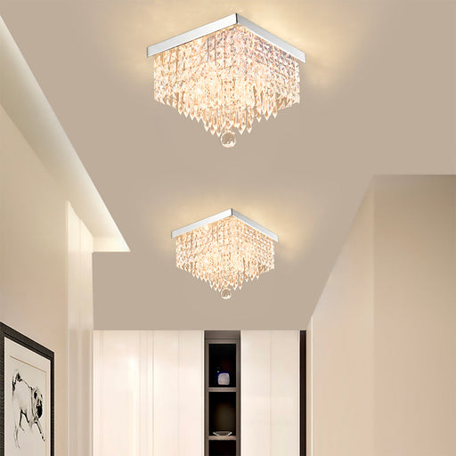Modern Hallway Crystal Flush Mount Ceiling Light-hallway-2|Feyran