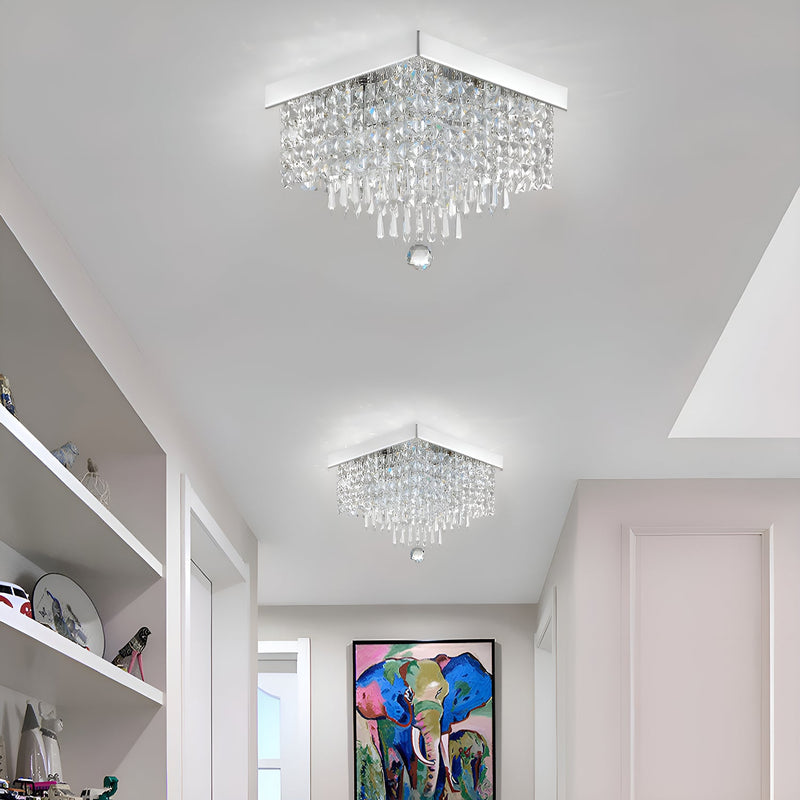 Modern Hallway Crystal Flush Mount Ceiling Light-hallway-3|Feyran
