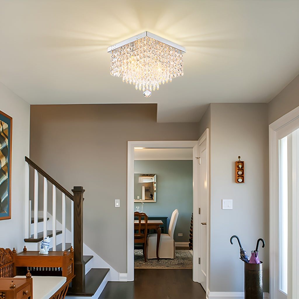 Modern Hallway Crystal Flush Mount Ceiling Light — Feyran