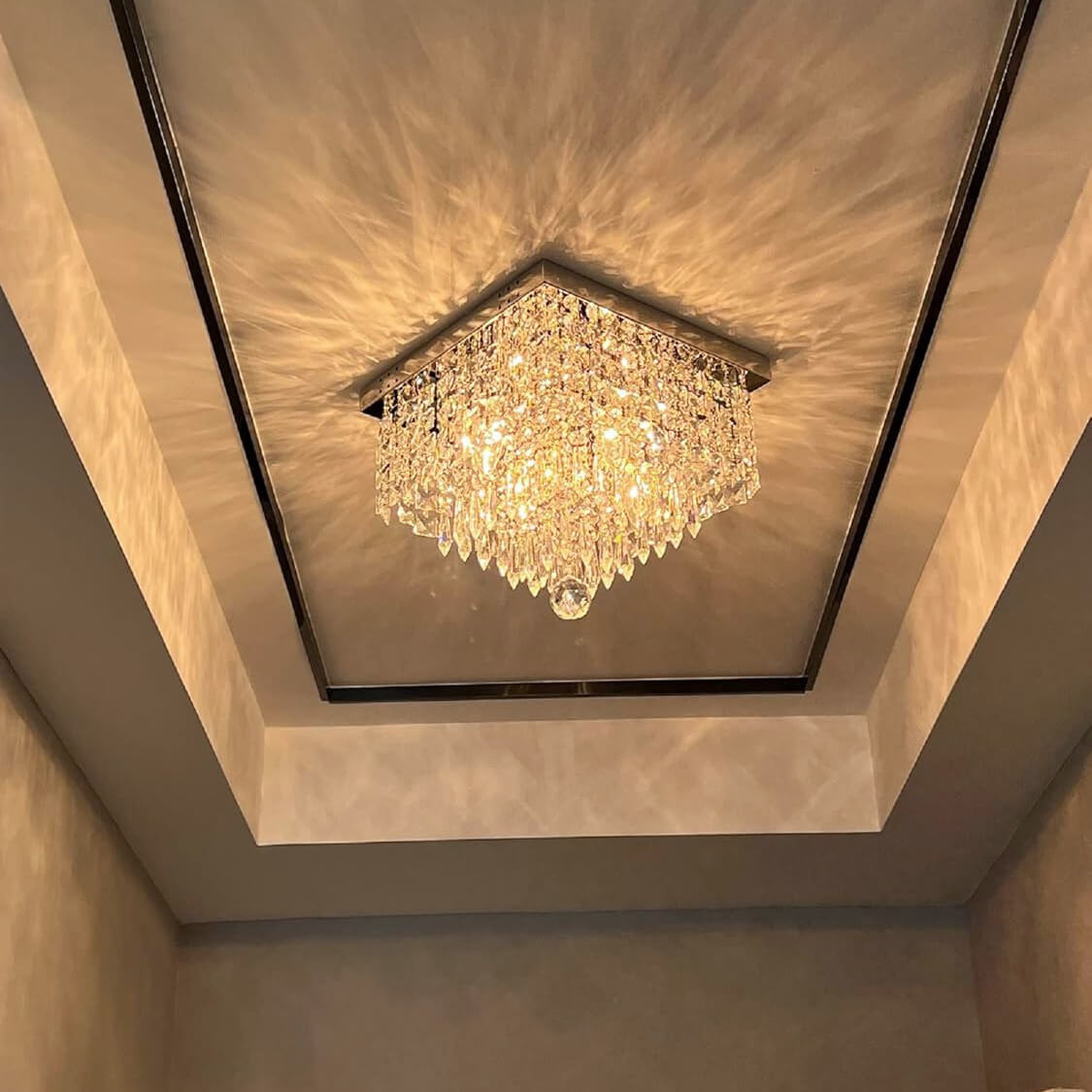 Modern Hallway Crystal Flush Mount Ceiling Light — Feyran