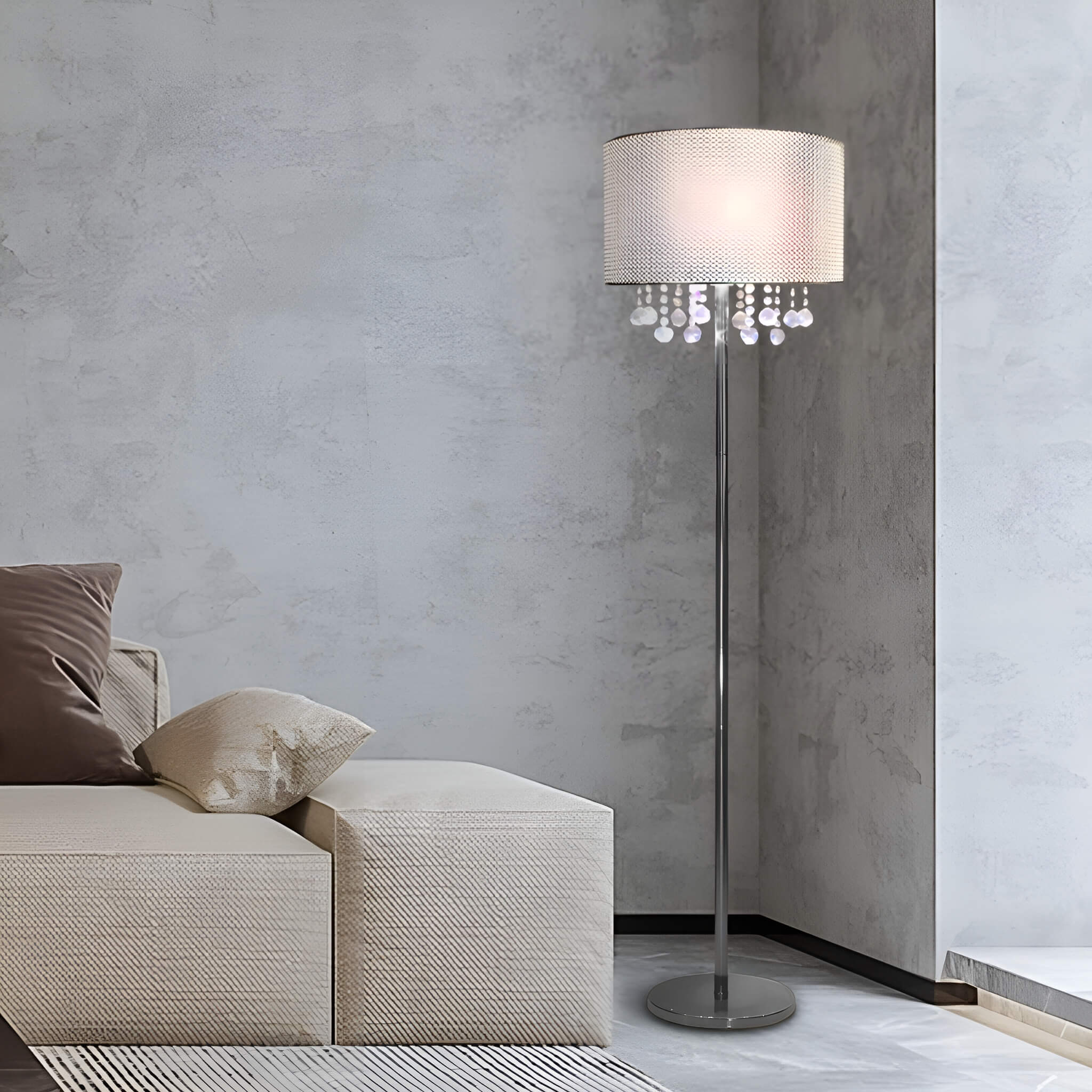 Modern Crystal LED Floor Lamp -living-room-2 |Feyran