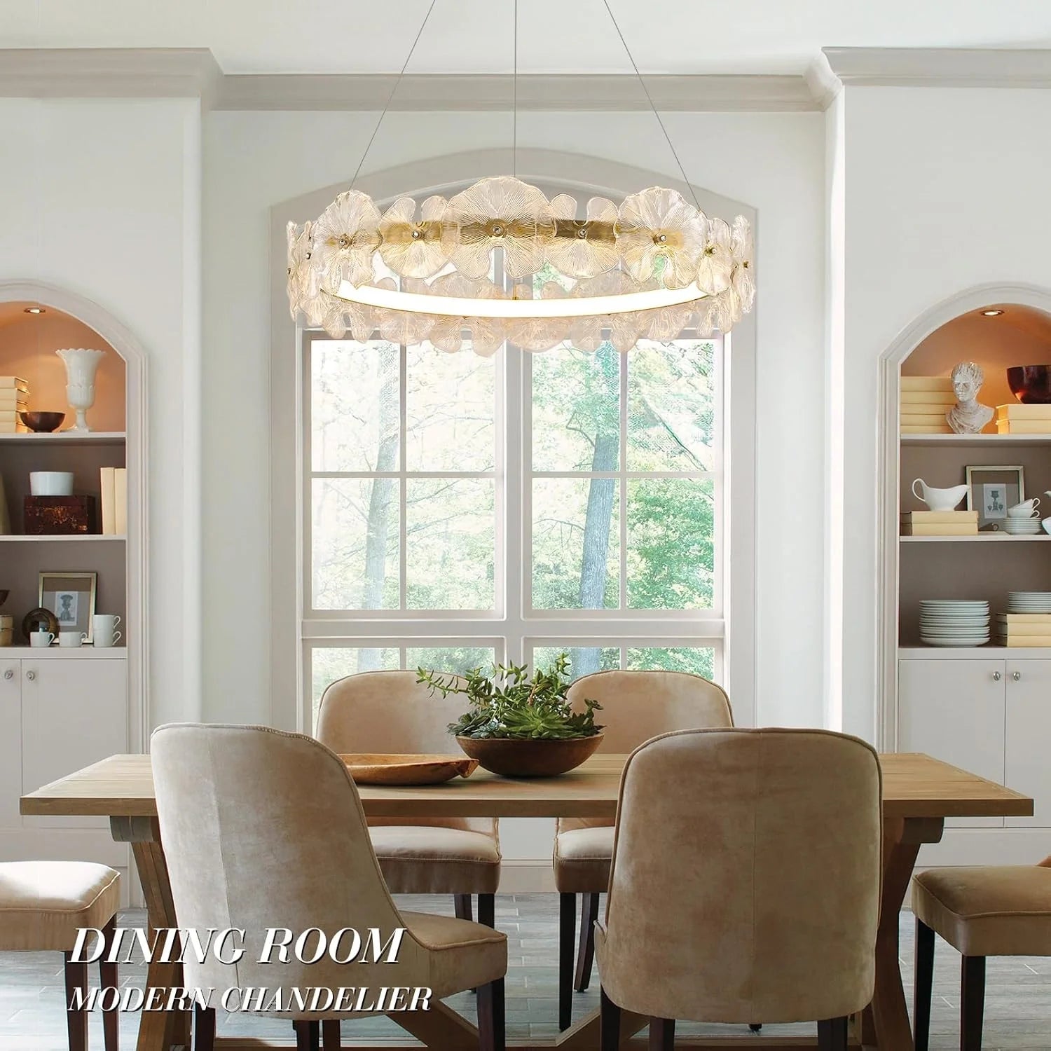 modern-floral-chandelier-with-glass-petal-design-and-led-lighting-installed-in-a-stylish-dining-room-interior-ch401-20250612-Feyran-lighting