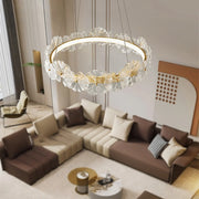 Top-view-of-modern-floral-chandelier-with-glass-petal-design-and-led-lighting-installed-in-a-stylish-living-room-interior-ch401-20250612-Feyran-lighting