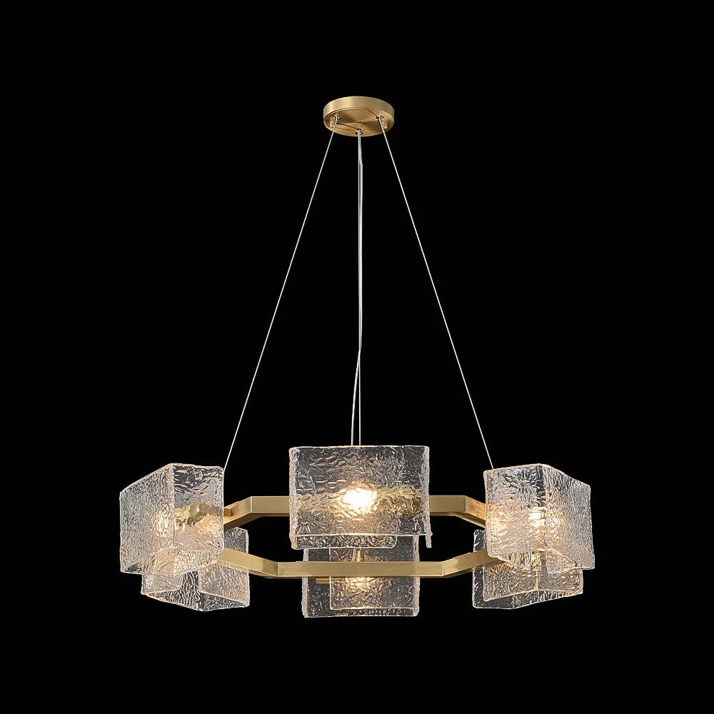 modern-gold-ring-chandelier-with-textured-glass-with-black-background-ch437-20250718-Feyran-lighting