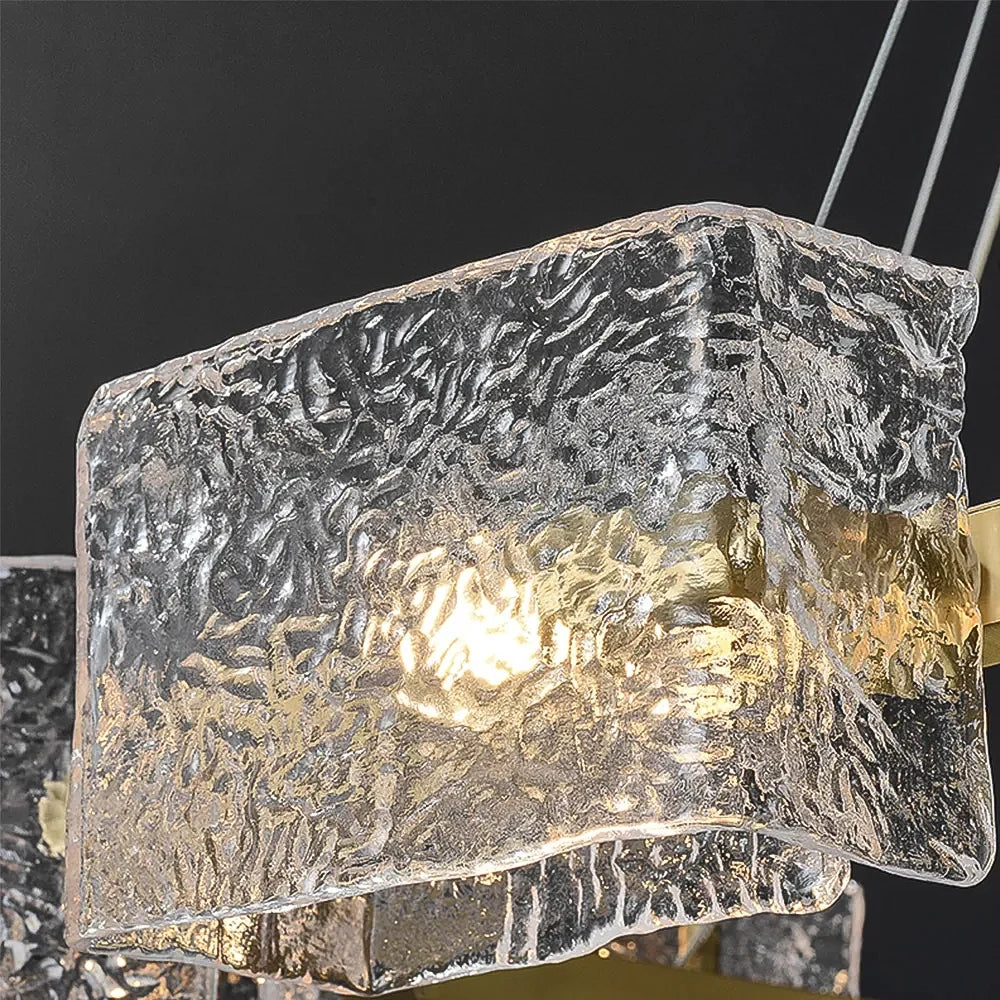 close-up-of-modern-gold-ring-chandelier-with-textured-glass-ch437-20250718-Feyran-lighting