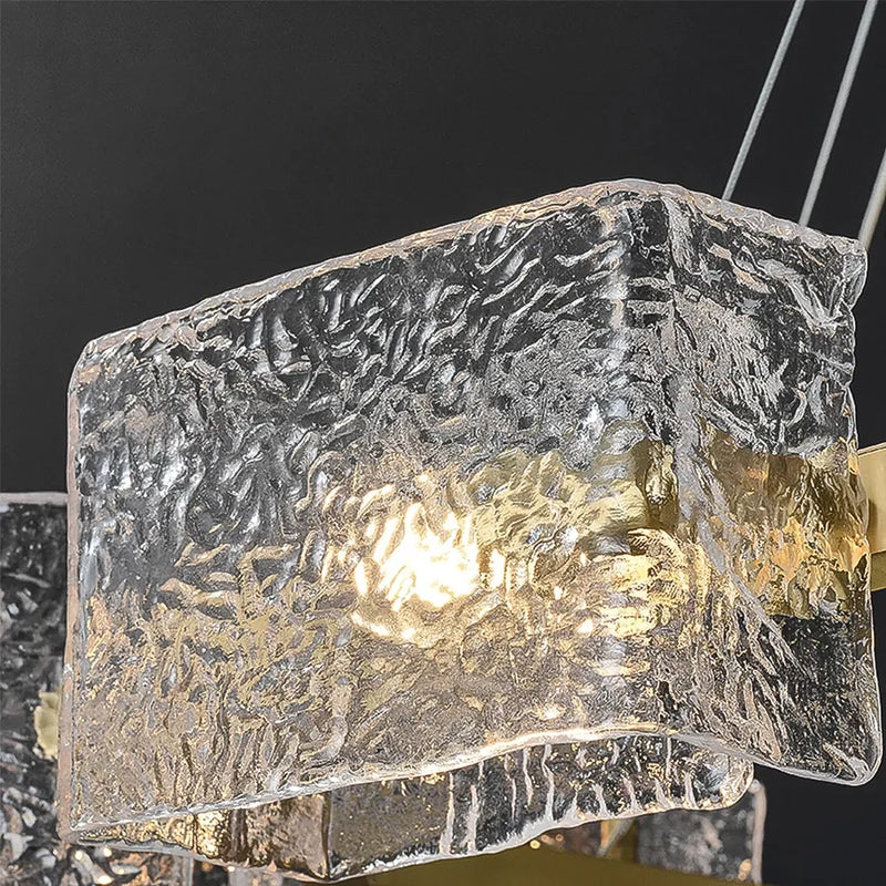 close-up-of-modern-gold-ring-chandelier-with-textured-glass-ch437-20250718-Feyran-lighting