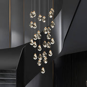 Modern Golden Raindrop Crystal Chandeliers for High Ceilings in Foyer & Living Room foyer | Feyran