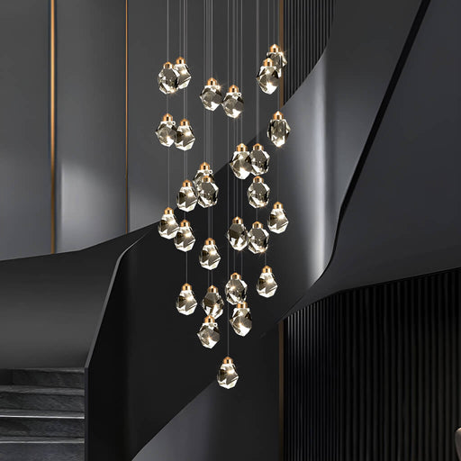 Modern Golden Raindrop Crystal Chandeliers for High Ceilings in Foyer & Living Room foyer | Feyran