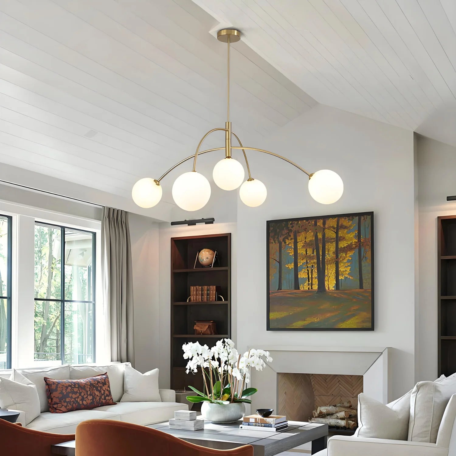 modern-irregular-arc-globe-chandelier-ch390-20250529-sloped-ceiling-Feyran-Lighting