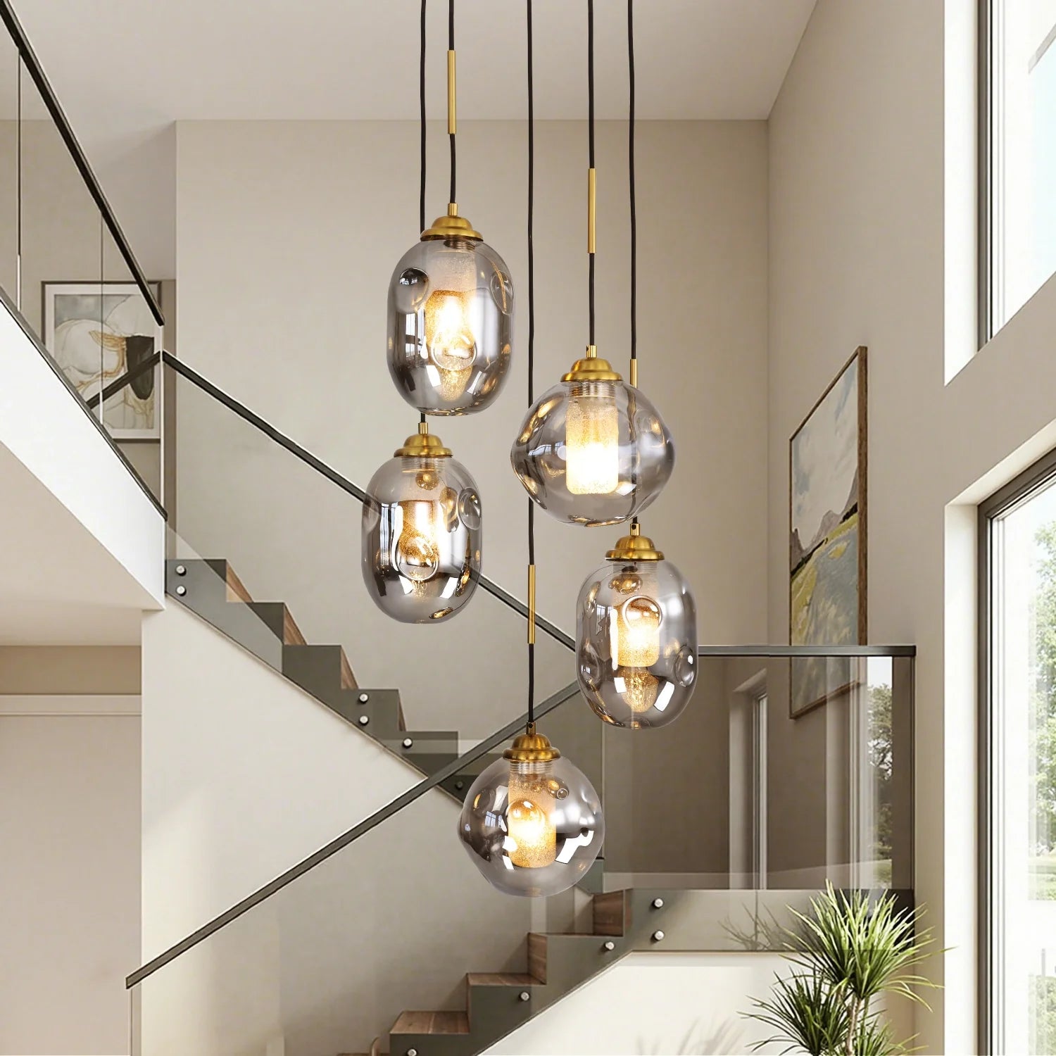 modern-lava-glass-multi-light-chandelier-ch475-Feyran-lighting