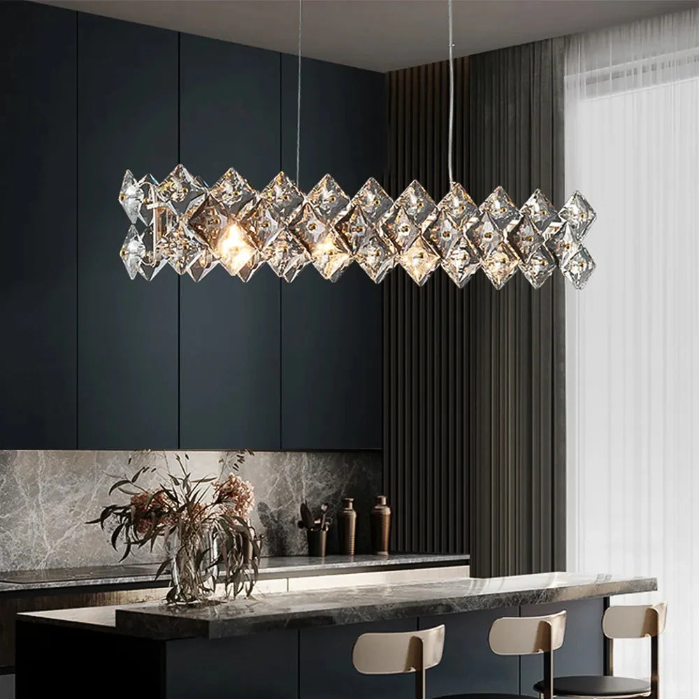 side-view-of-modern-layered-crystal-linear-chandelier-ch452-20250808-Feyran-lighting