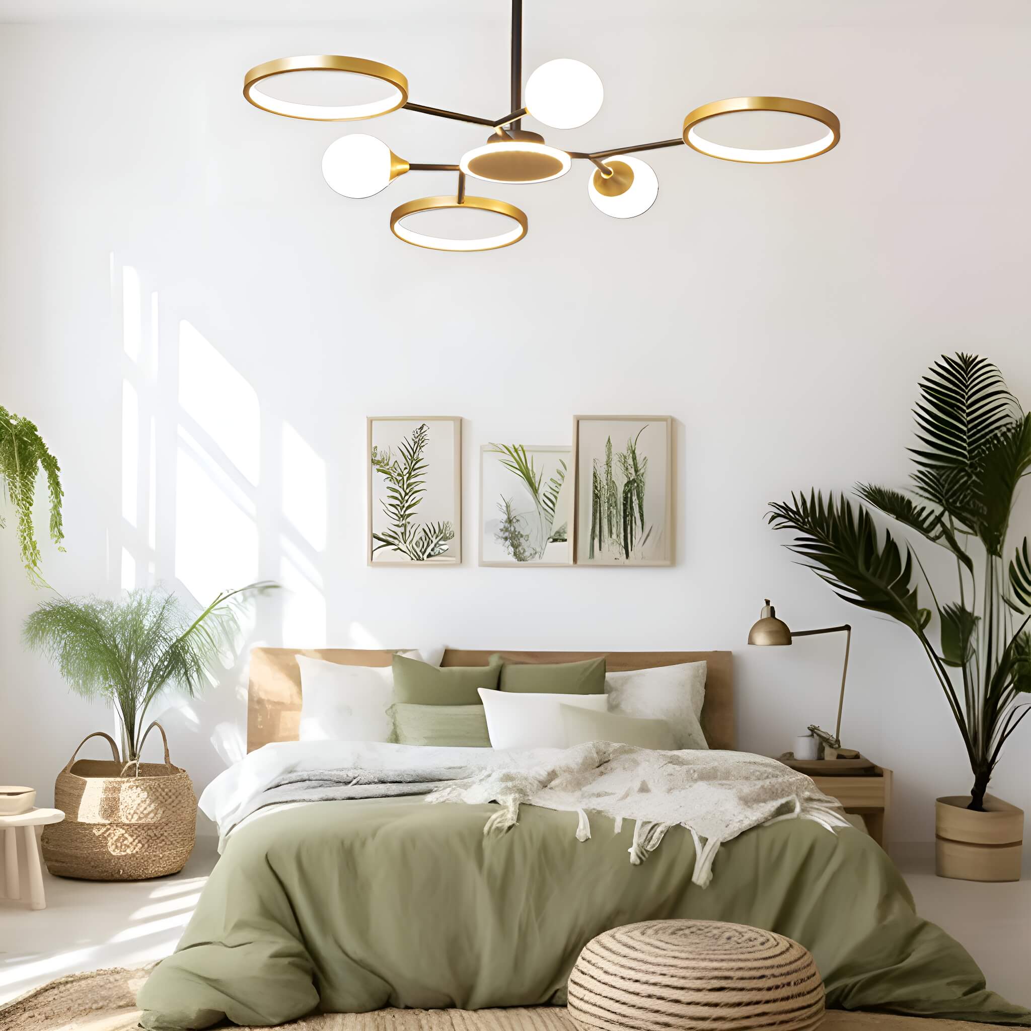 Gold Rings Modern Sputnik Ceiling Lights-bedroom-2 | Feyran