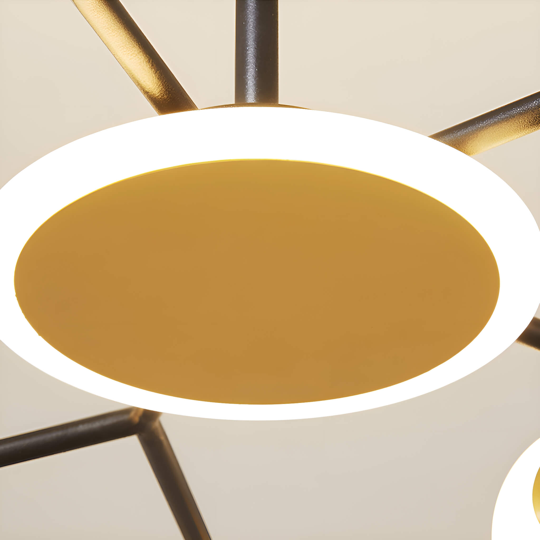Gold Rings Modern Sputnik Ceiling Lights-detail | Feyran