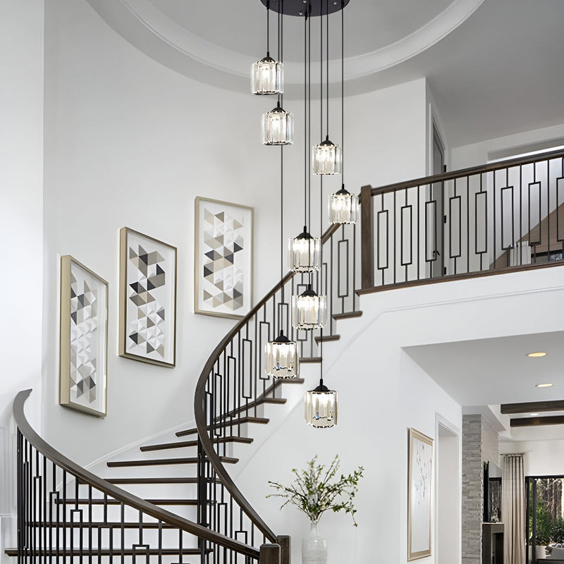 Modern Light Staircase Lamp Spiral Multi Lights-3|Feyran