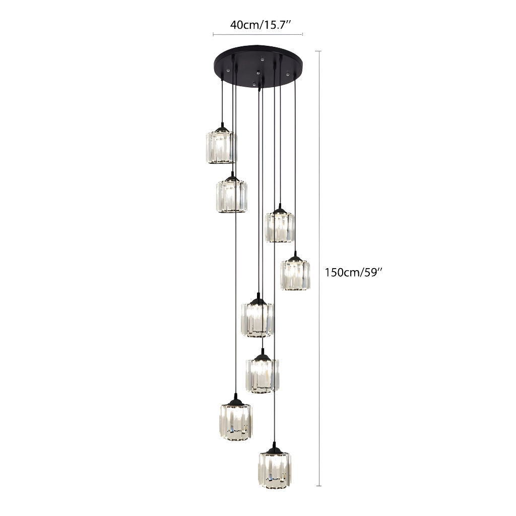 Modern Light Staircase Lamp Spiral Multi Lights-size-1|Feyran