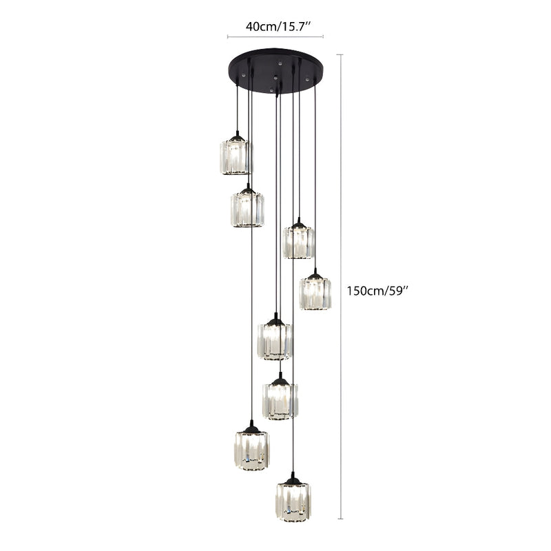 Modern Light Staircase Lamp Spiral Multi Lights-size-1|Feyran