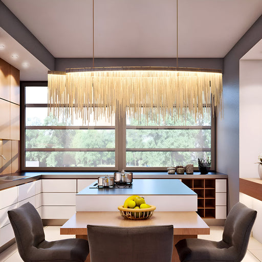 Modern Linear Aluminum Chandelier for Dining room-dining-room-1|Feyran