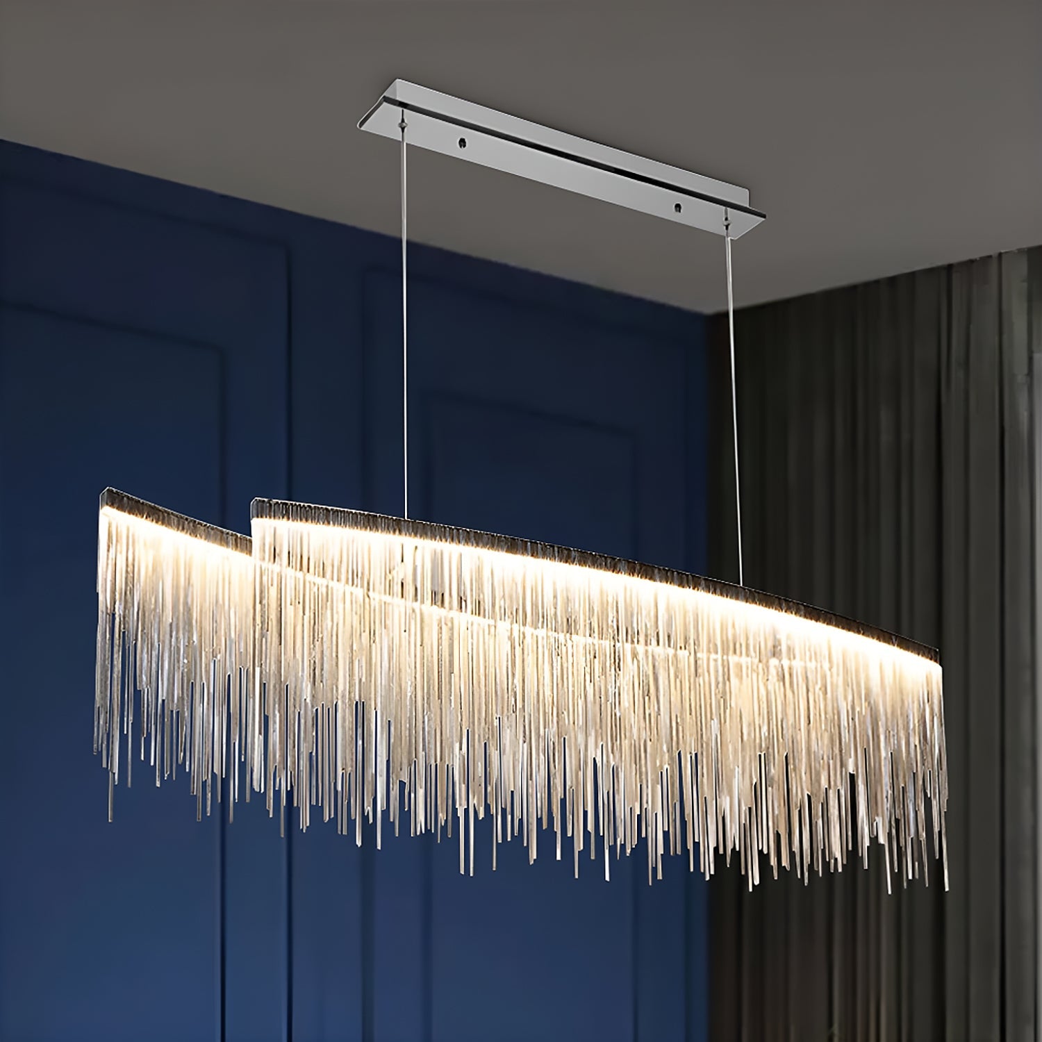 Modern Linear Aluminum Chandelier for Dining room-dining-room-5|Feyran
