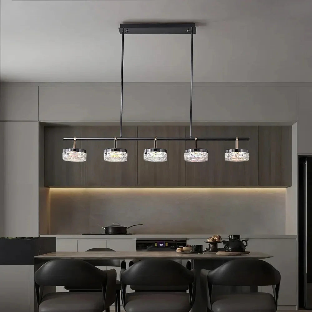 modern-linear-pendant-with-glass-shades-installed-in-dining-room-ch442-20250725-Feyran-lighting
