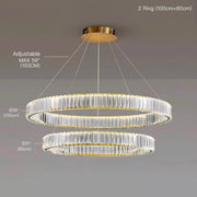 Modern Luxury Crystal Chandelier Elegant Circular Duplex Living Room and Dining Room Lighting -2-rings-size |Feyran
