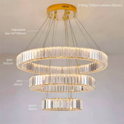 Modern Luxury Crystal Chandelier Elegant Circular Duplex Living Room and Dining Room Lighting -3-rings-size|Feyran