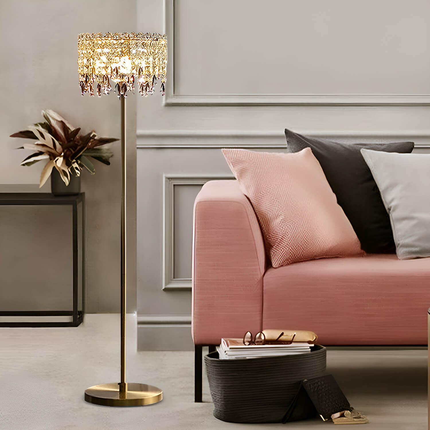 Modern Luxury Crystal Foor Lamp for Bedroom-living-room-3 |Feyran