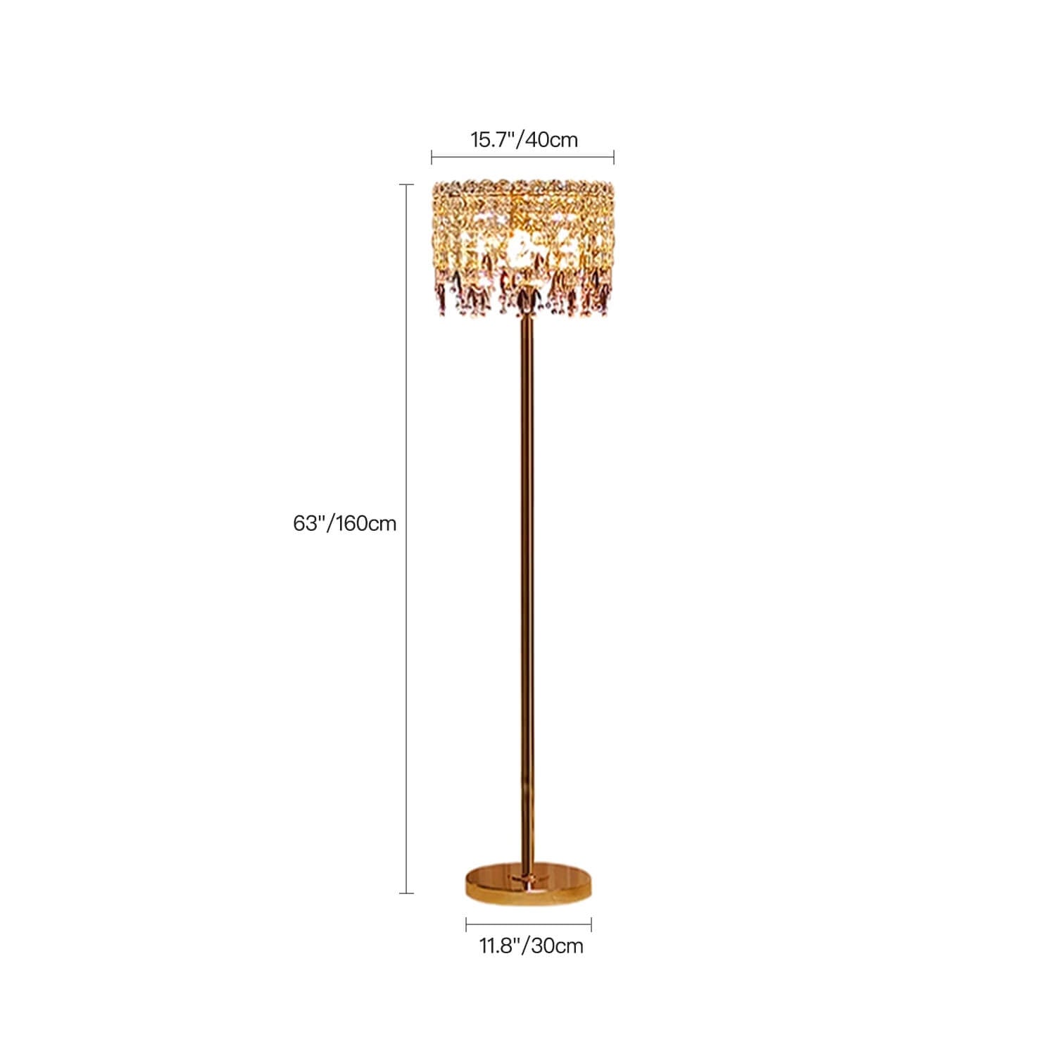 Modern Luxury Crystal Foor Lamp for Bedroom-size |Feyran