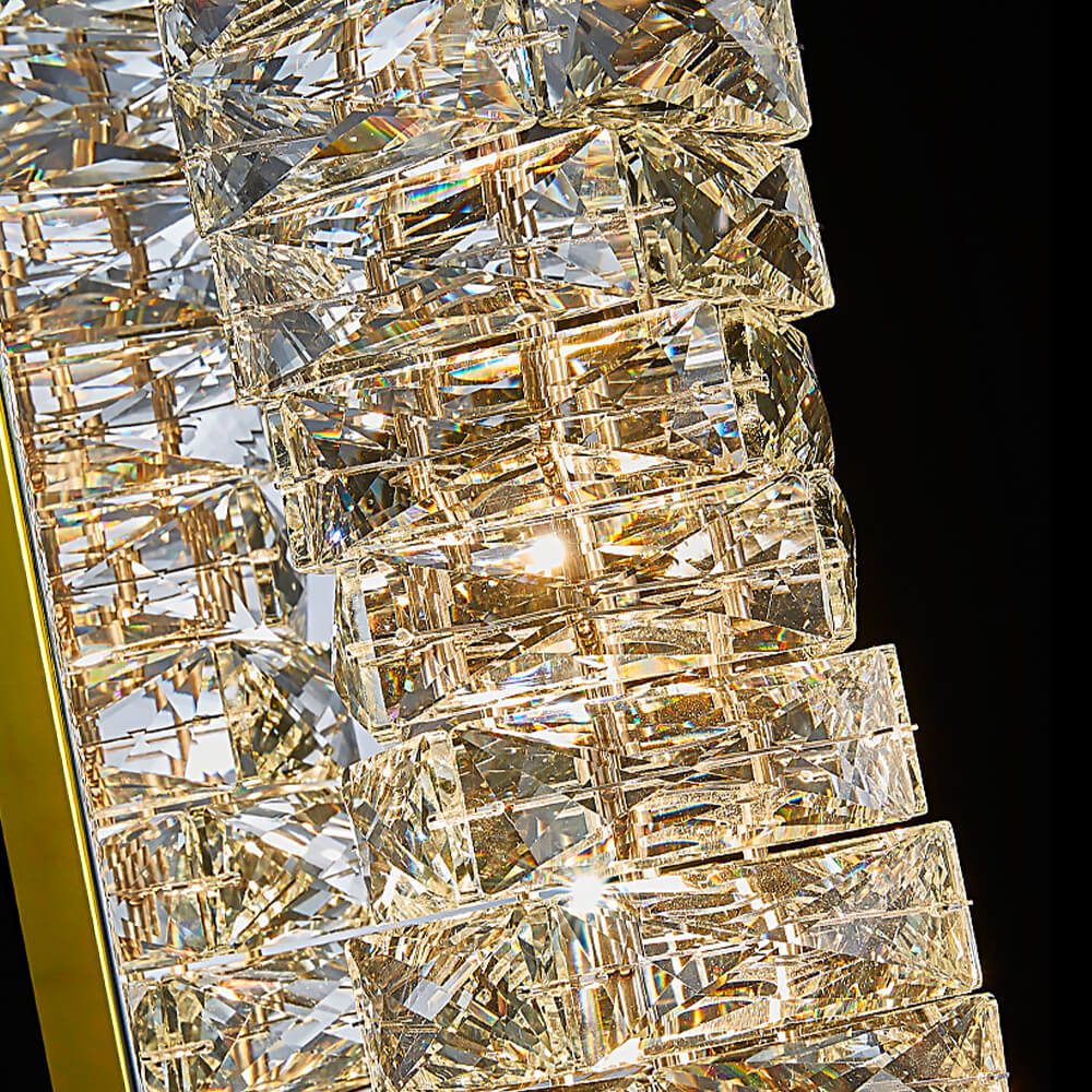 Modern Luxury Crystal Wall Lamp Bedroom Lamp-details| Feyran