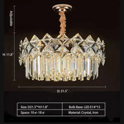 Modern Luxury Tiered Transparent Crystal Chandelier Suit for Living/Dining Room/Bedroom, art designer, round,oval