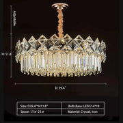 Modern Luxury Tiered Transparent Crystal Chandelier Suit for Living/Dining Room/Bedroom, art designer, round,oval