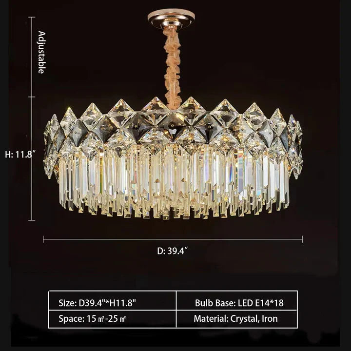 Modern Luxury Tiered Transparent Crystal Chandelier Suit for Living/Dining Room/Bedroom, art designer, round,oval