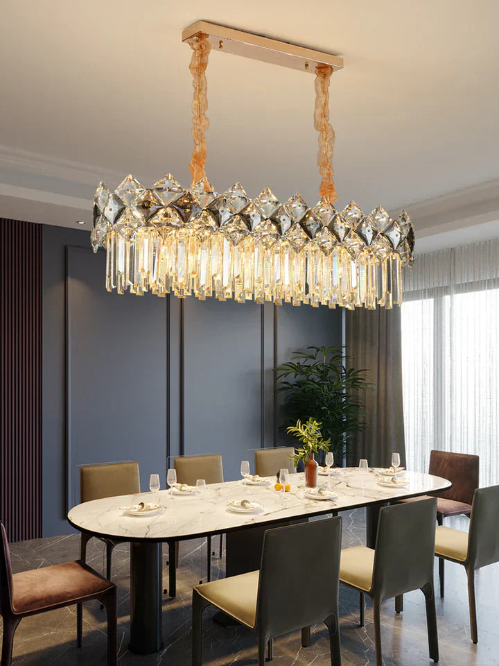 Modern Luxury Tiered Transparent Crystal Chandelier Suit for Living/Dining Room/Bedroom, art designer, round,oval