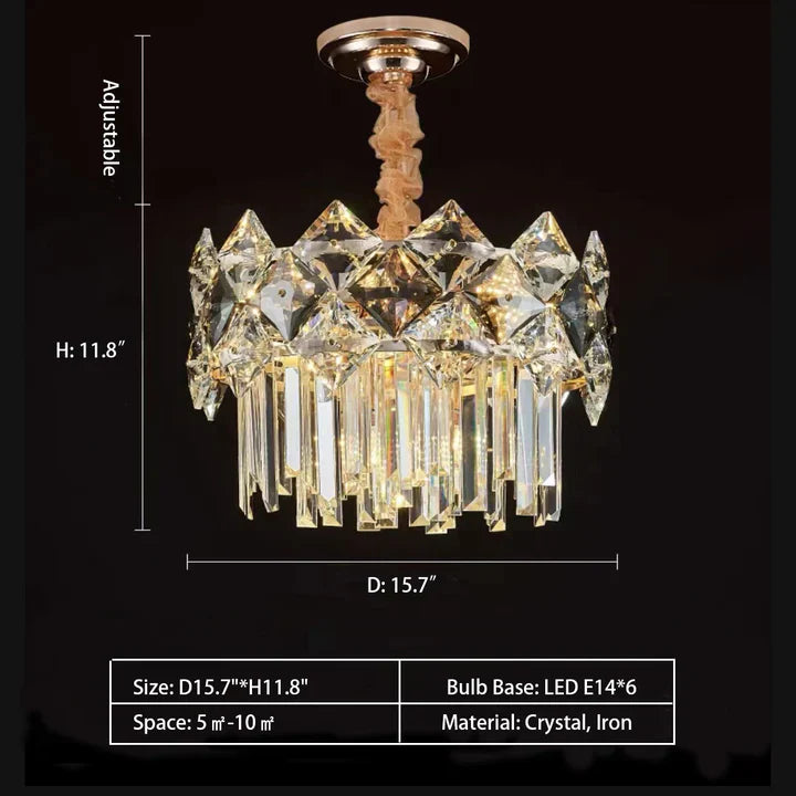 Modern Luxury Tiered Transparent Crystal Chandelier Suit for Living/Dining Room/Bedroom, art designer, round,oval