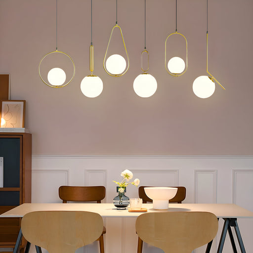 Modern Minimalist Pendant Light Creative Glass for Restaurant Bar Bedroom Bedside Study Inn Round Globe Single Head Pendant Light-dining-room-1 |Feyran