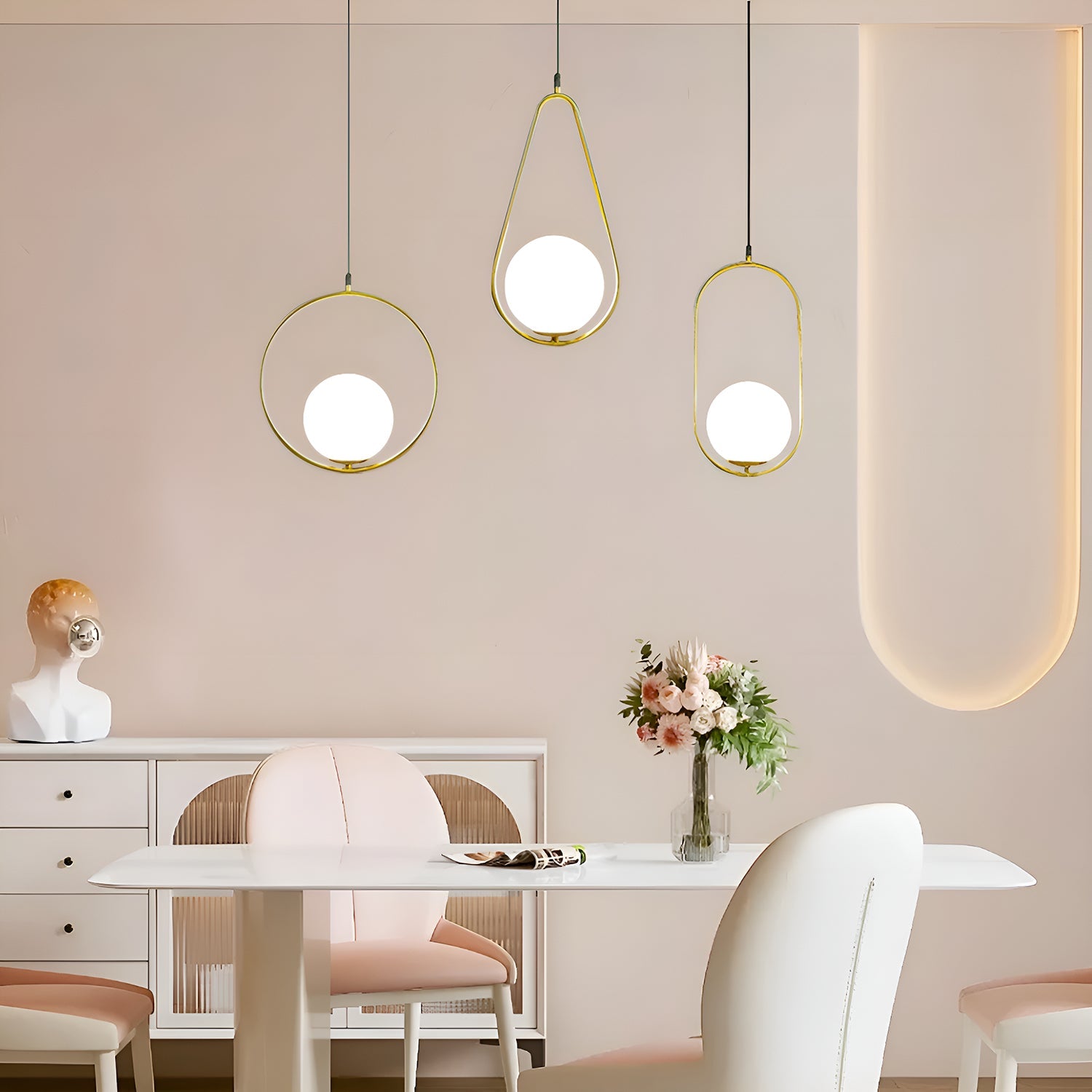Modern Minimalist Pendant Light Creative Glass for Restaurant Bar Bedroom Bedside Study Inn Round Globe Single Head Pendant Light-dining-room-2 |Feyran