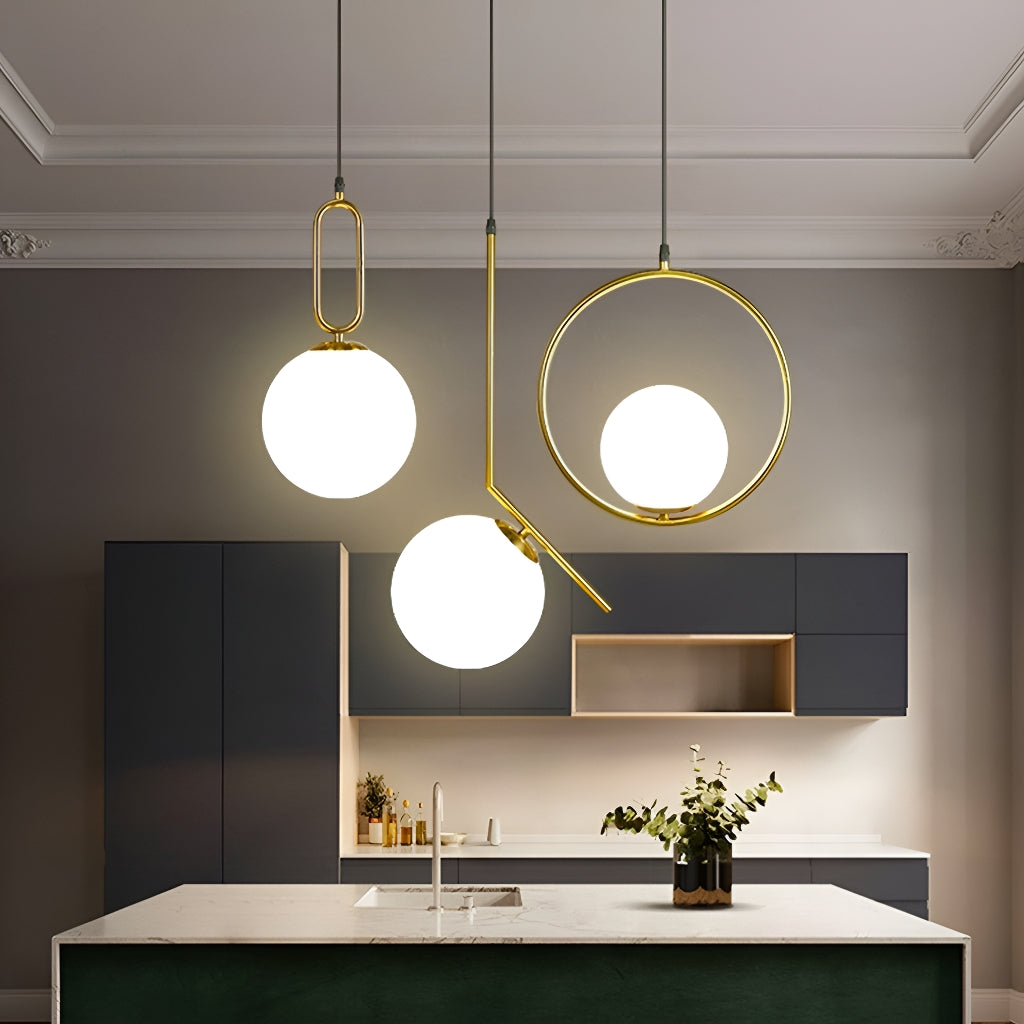 Modern Minimalist Pendant Light Creative Glass for Restaurant Bar Bedroom Bedside Study Inn Round Globe Single Head Pendant Light-dining-room-4 |Feyran