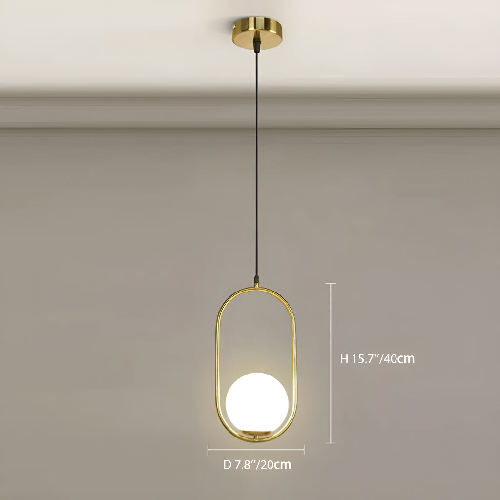 Modern Minimalist Pendant Light Creative Glass for Restaurant Bar Bedroom Bedside Study Inn Round Globe Single Head Pendant Light-size-B |Feyran