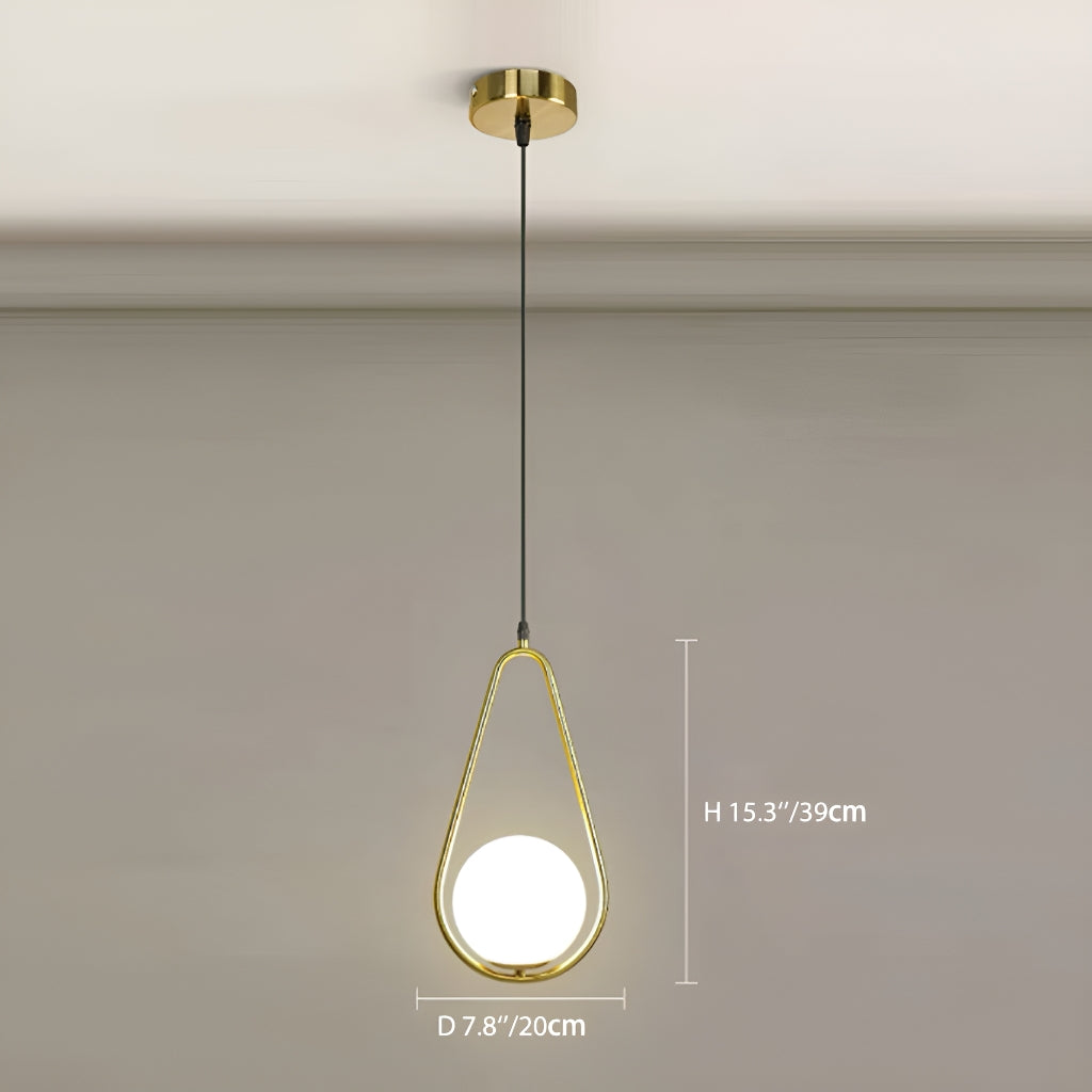 Modern Minimalist Pendant Light Creative Glass for Restaurant Bar Bedroom Bedside Study Inn Round Globe Single Head Pendant Light-size-C |Feyran