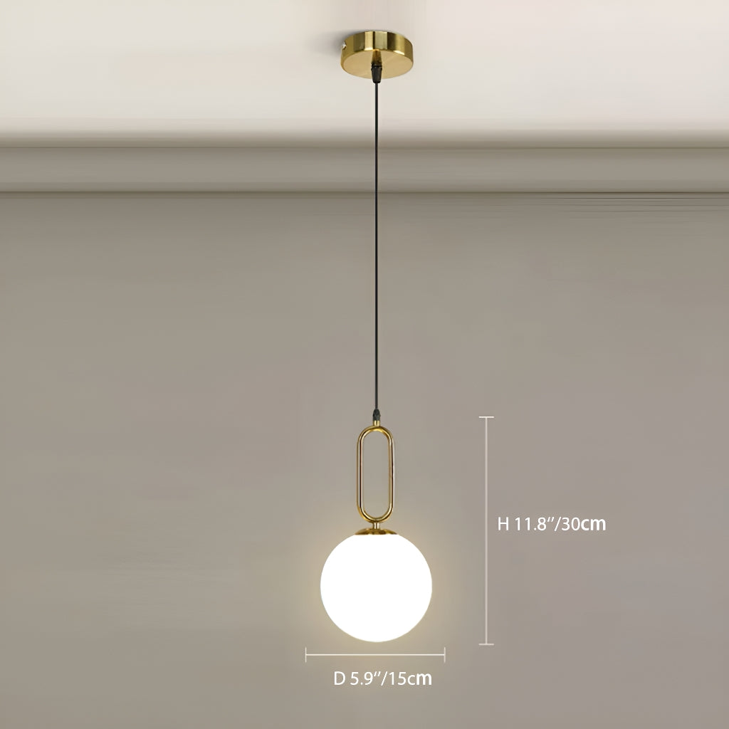 Modern Minimalist Pendant Light Creative Glass for Restaurant Bar Bedroom Bedside Study Inn Round Globe Single Head Pendant Light-size-E |Feyran