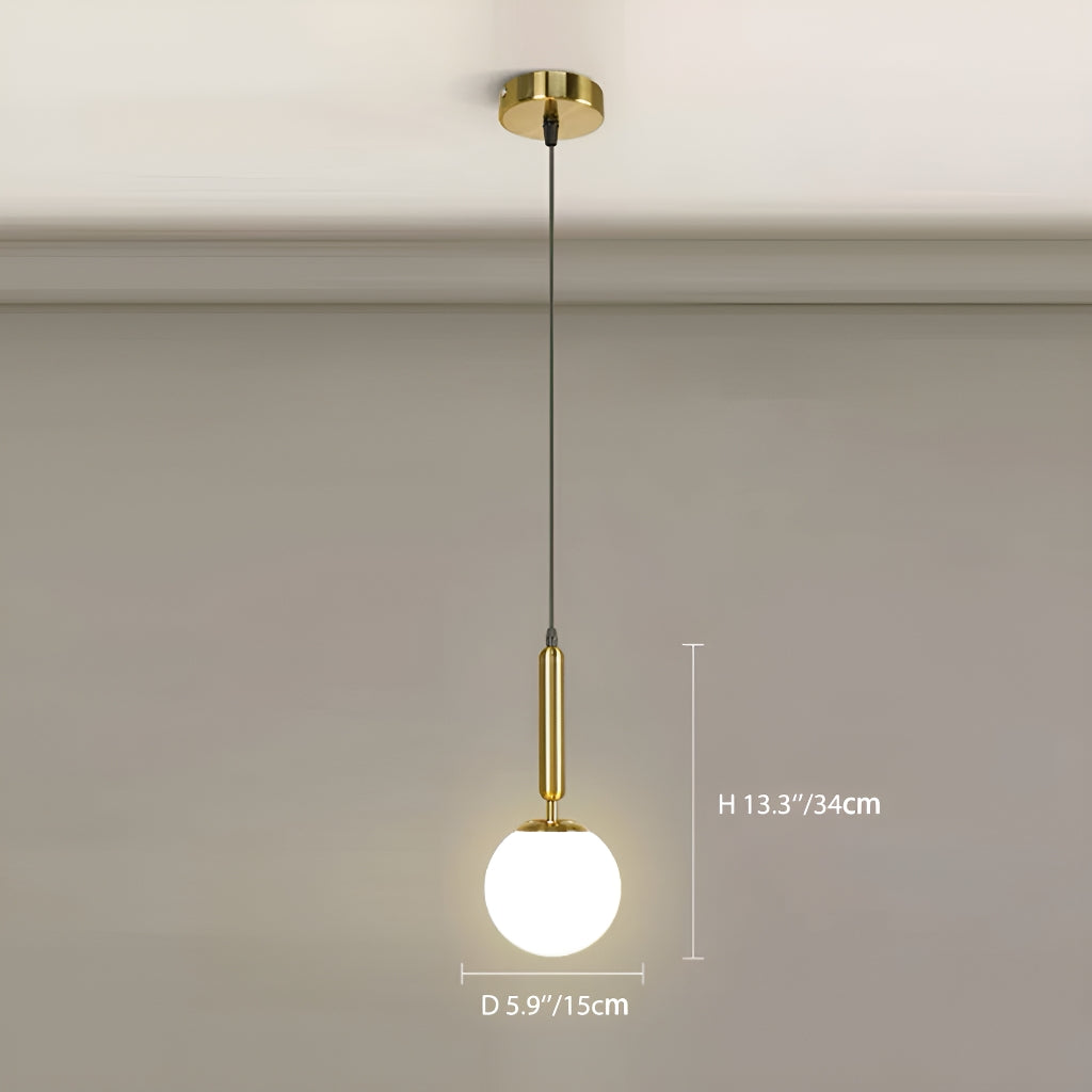 Modern Minimalist Pendant Light Creative Glass for Restaurant Bar Bedroom Bedside Study Inn Round Globe Single Head Pendant Light-size-F |Feyran