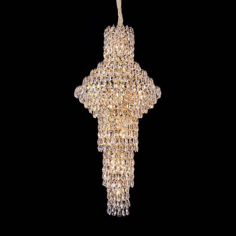 Modern Nail Shaped Crystal Chandelier For Foyer/Staircase/High-ceiling