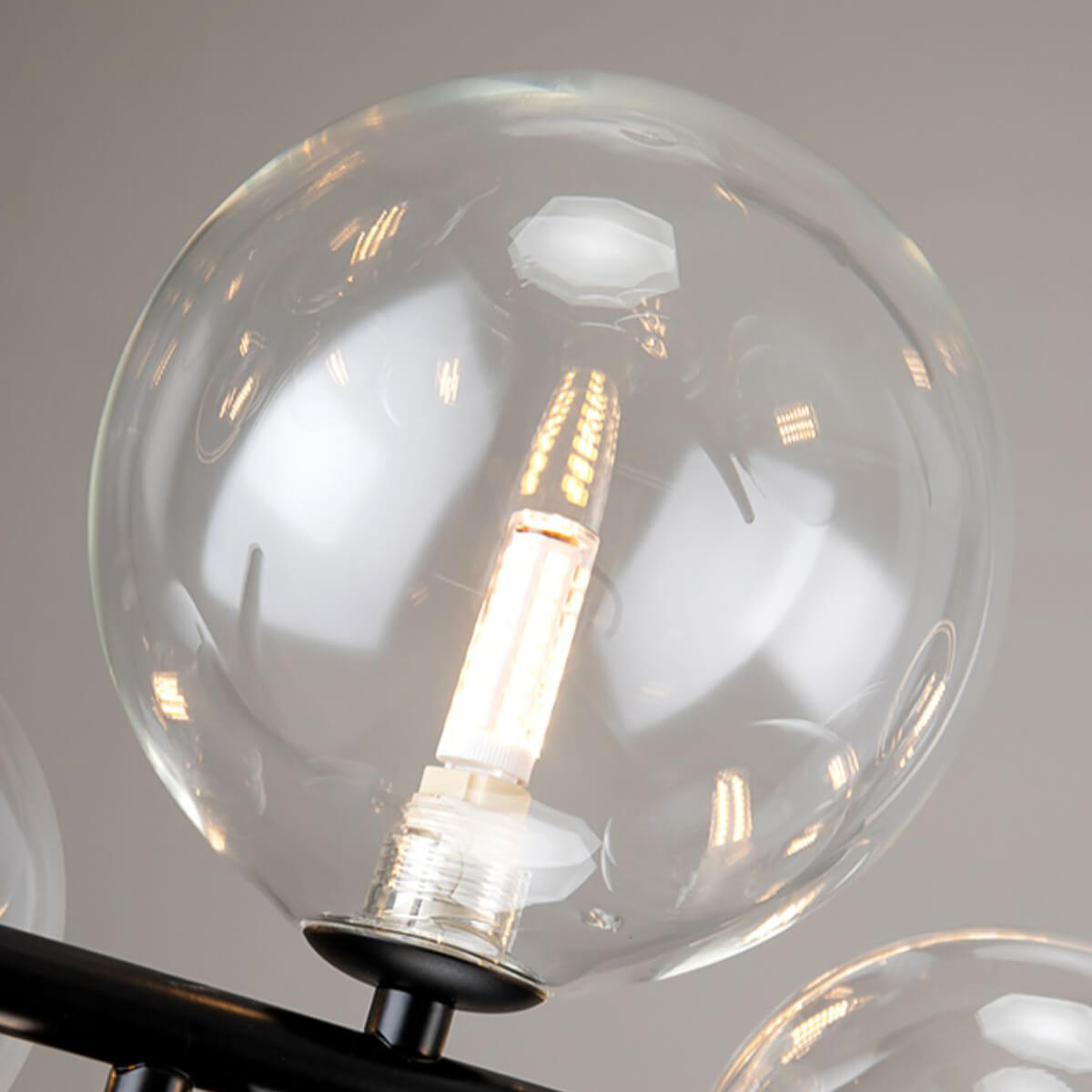 Modern Nordic Restaurant Chandelier: Trendy Glass Bubble Lighting-details-1 | Feyran
