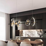 Modern Nordic Restaurant Chandelier: Trendy Glass Bubble Lighting-dining-room-10-heads-1 | Feyran