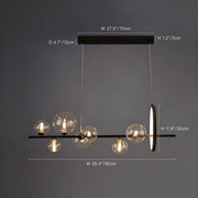 Modern Nordic Restaurant Chandelier: Trendy Glass Bubble Lighting-size-7-heads | Feyran