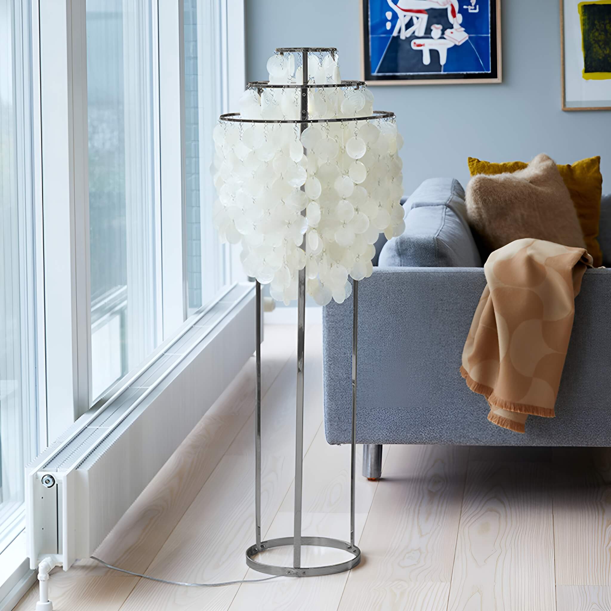 Modern Nordic Seashell Floor Lamp -living-room-1|Feyran