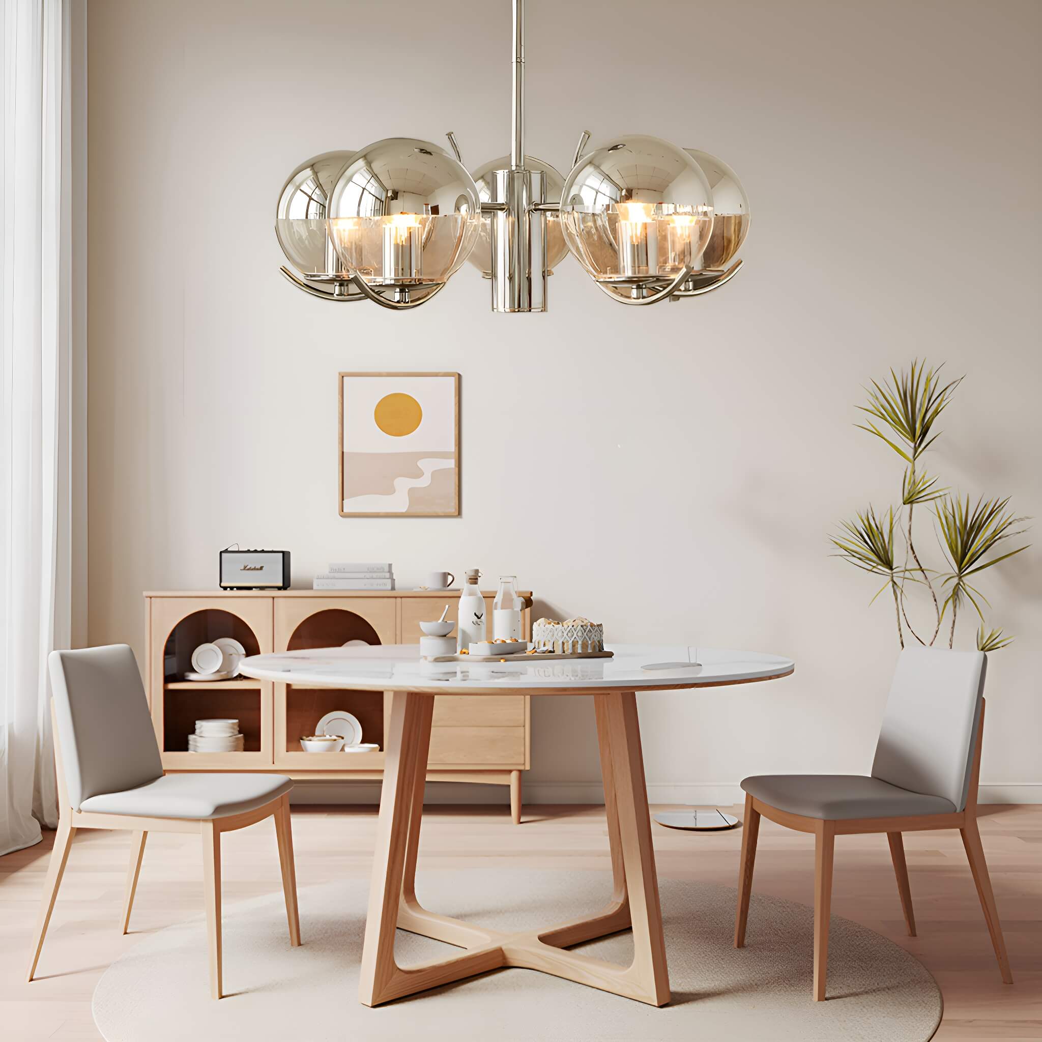 Modern Light 5 Light Lighting with Globe Glass-livingroom-3 | Feyran