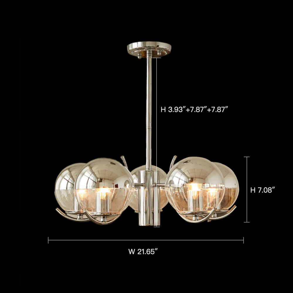 Modern Light 5 Light Lighting with Globe Glass-size | Feyran