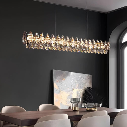 Modern Raindrops Crystal Rectangle Chandelier Living Room-2 | Feyran