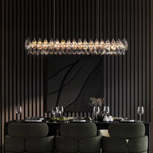 Modern Raindrops Crystal Rectangle Chandelier Living Room-1 | Feyran